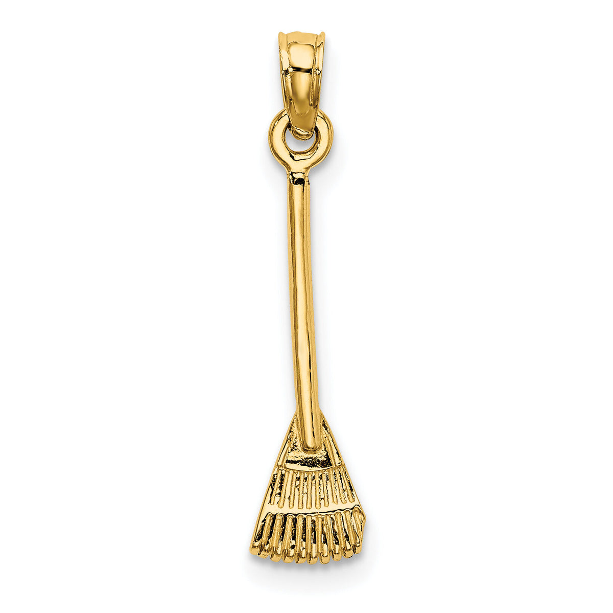 10K 3-D Leaf Rake Garden Tool Charm-10K7321