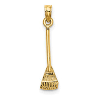 10K 3-D Leaf Rake Garden Tool Charm-10K7321