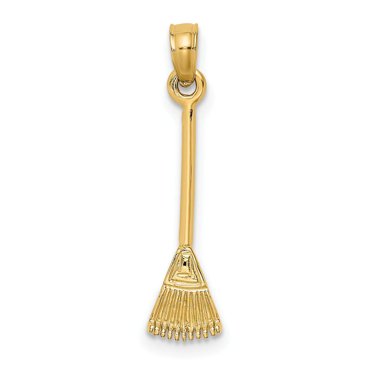 10K 3-D Leaf Rake Garden Tool Charm-10K7321