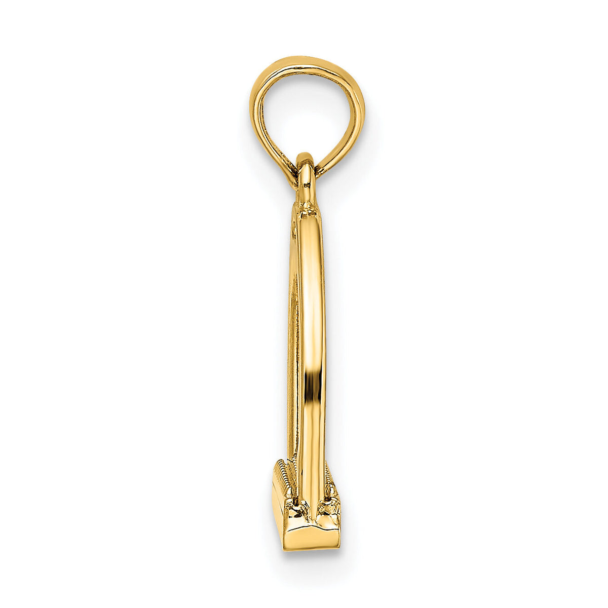 10K 3-D Polish Small Horse Stirrup Charm-10K7327