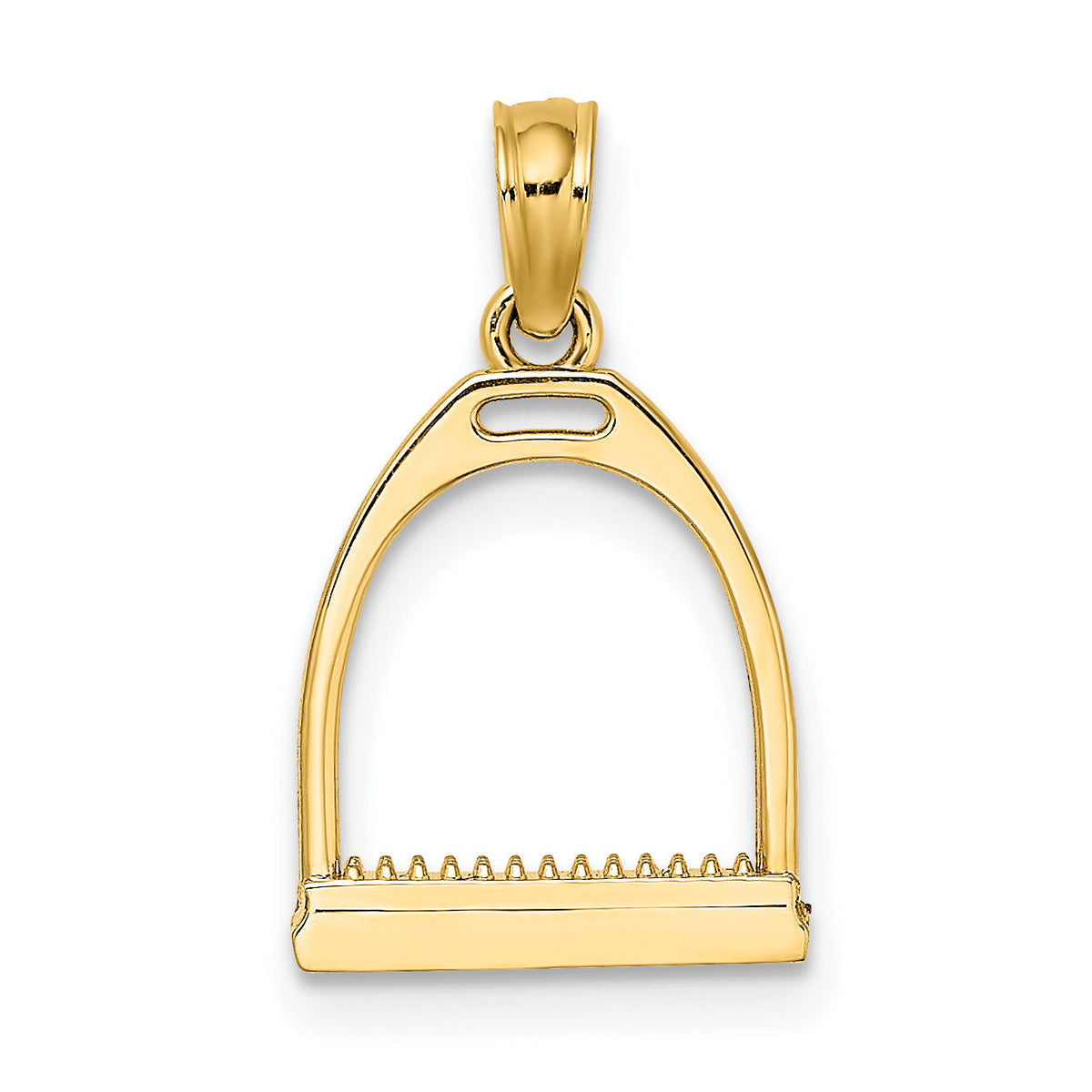 10K 3-D Polish Small Horse Stirrup Charm-10K7327
