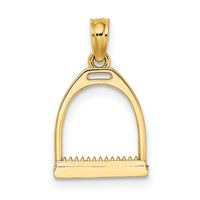 10K 3-D Polish Small Horse Stirrup Charm-10K7327