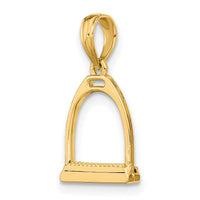 10K 3-D Polish Small Horse Stirrup Charm-10K7327