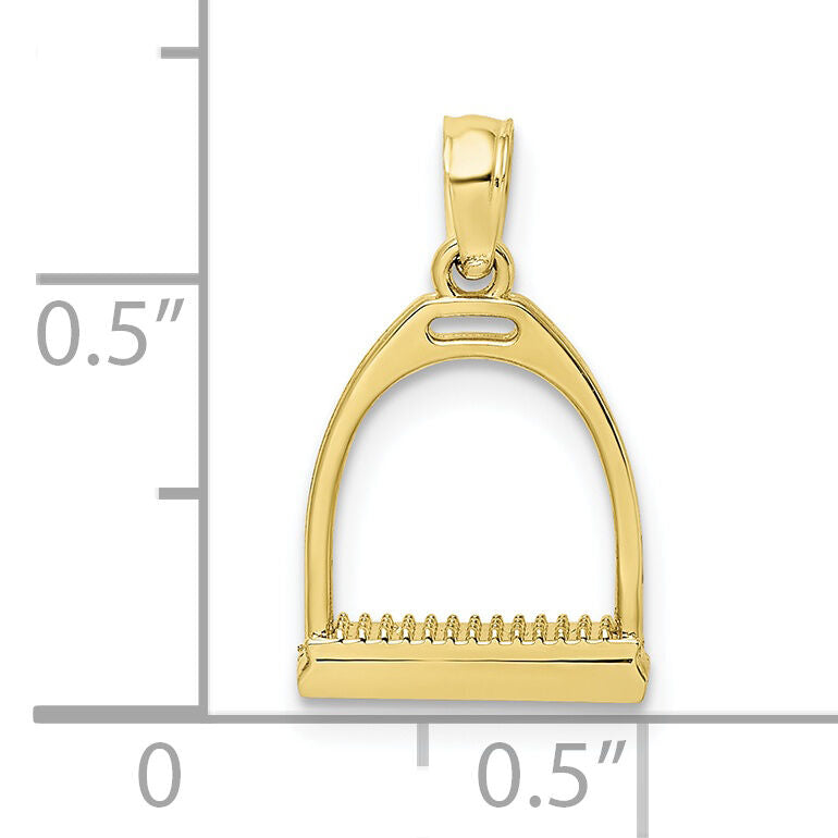 10K 3-D Polish Small Horse Stirrup Charm-10K7327