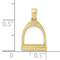 10K 3-D Polish Small Horse Stirrup Charm-10K7327
