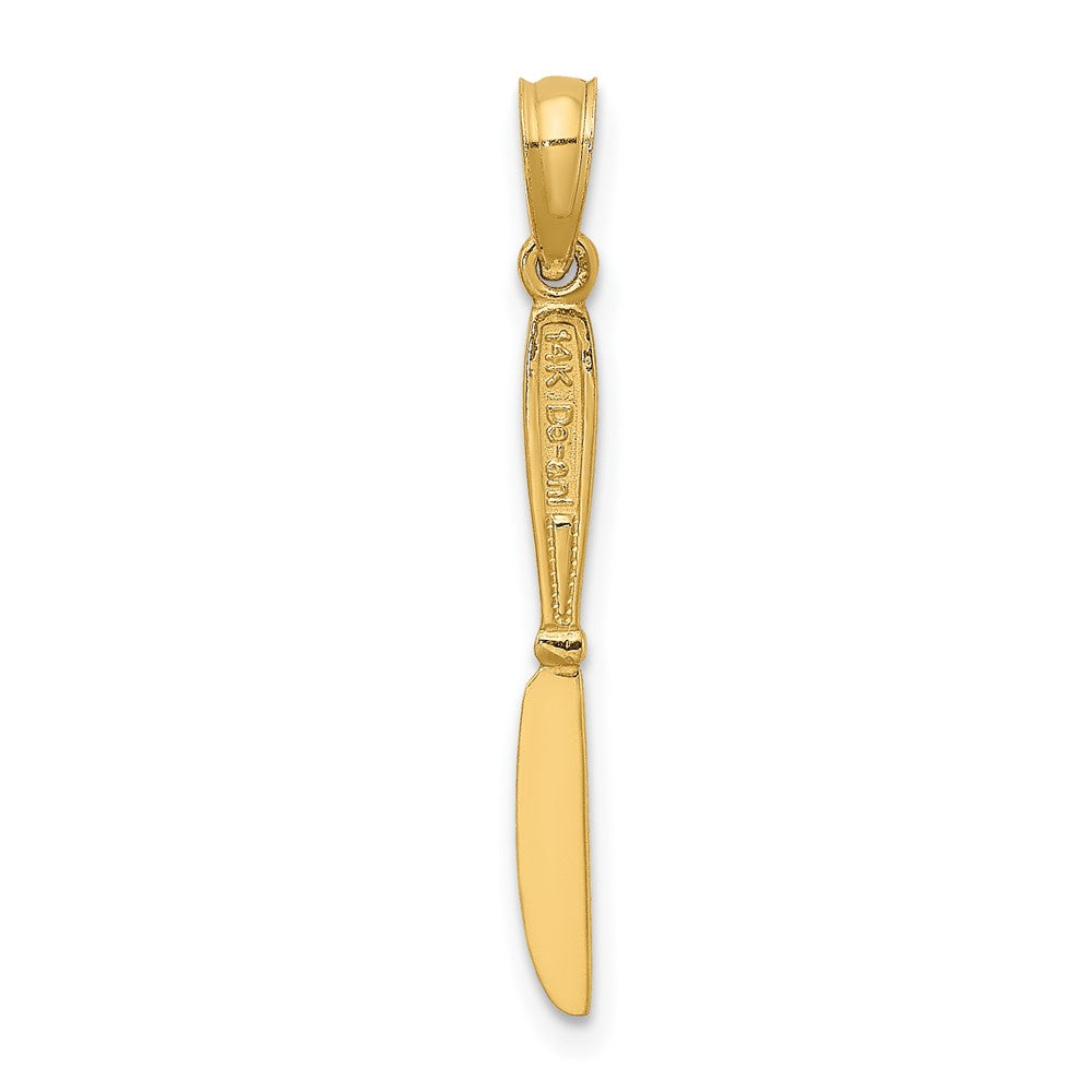 10K 3-D and Polished Table Knife Charm-10K7344