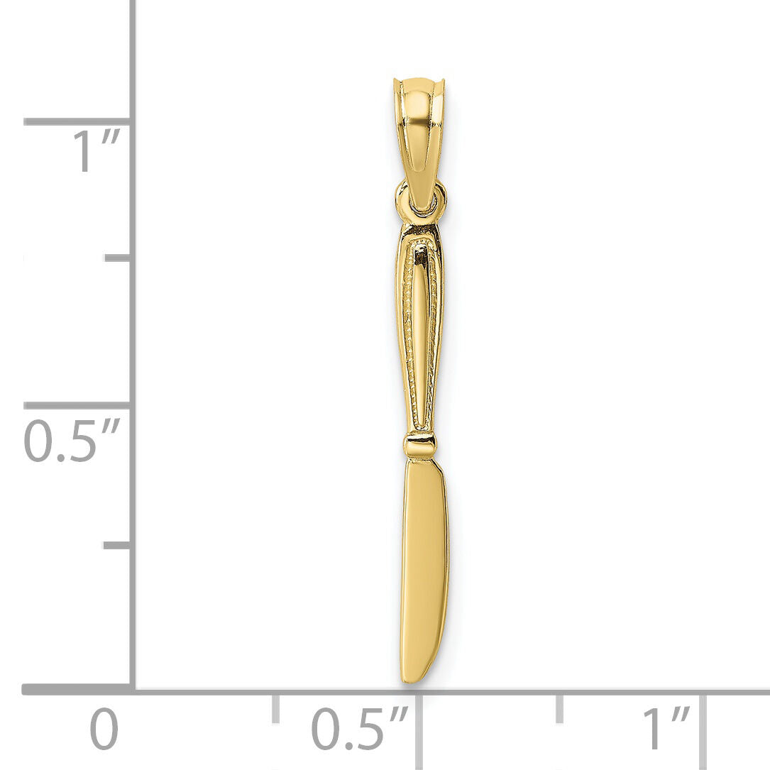 10K 3-D and Polished Table Knife Charm-10K7344