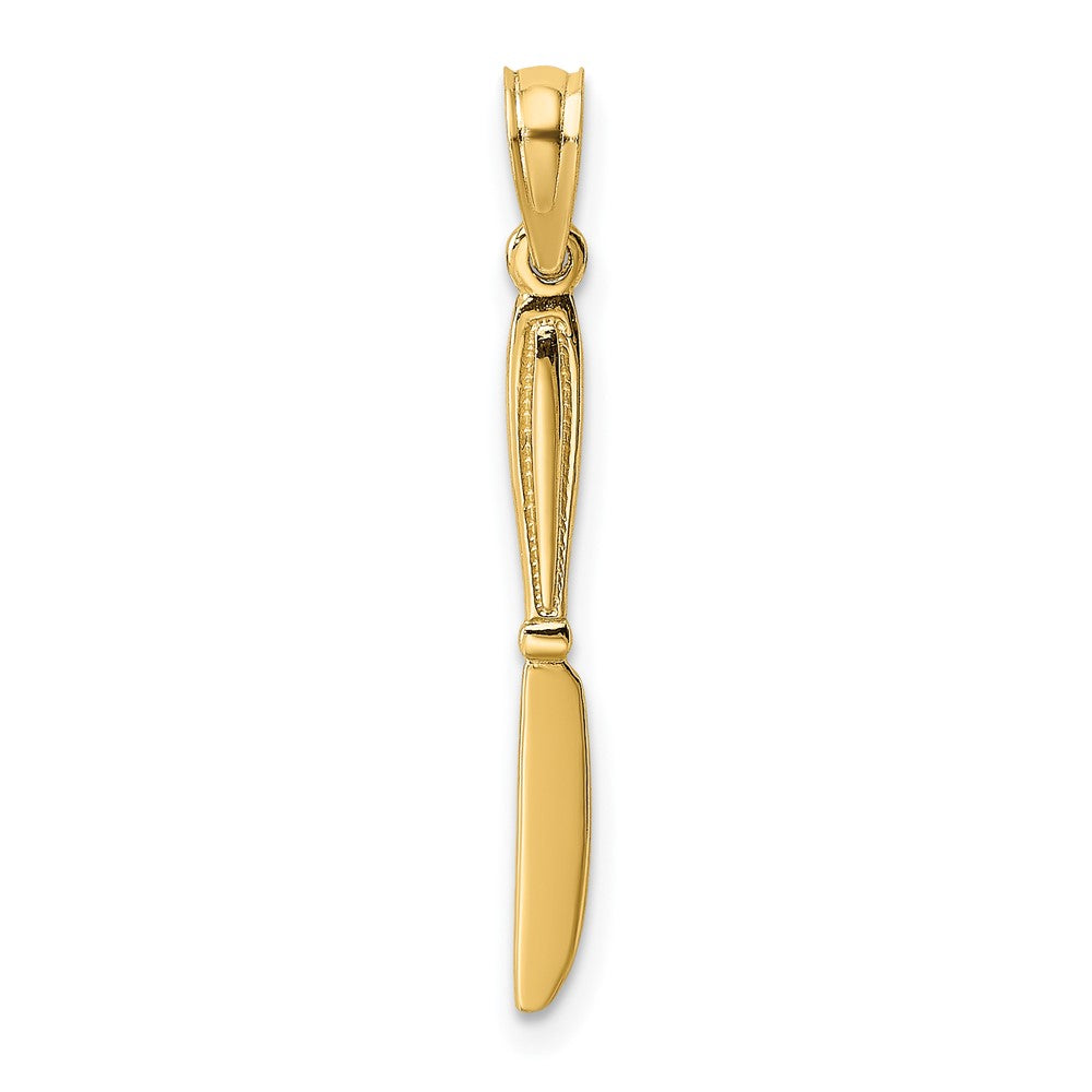 10K 3-D and Polished Table Knife Charm-10K7344