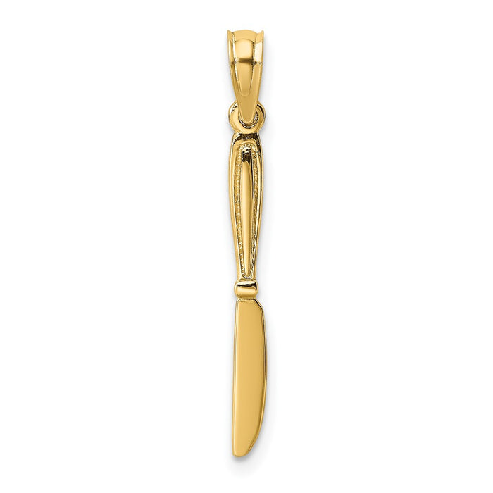 10K 3-D and Polished Table Knife Charm-10K7344