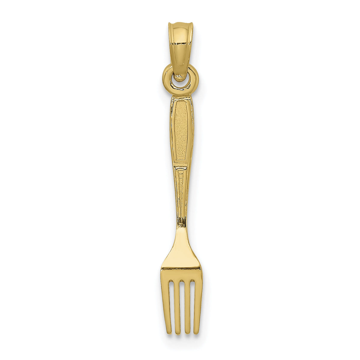 10K 3-D and Polished Table Fork Charm-10K7345