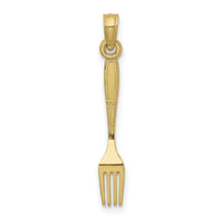 10K 3-D and Polished Table Fork Charm-10K7345