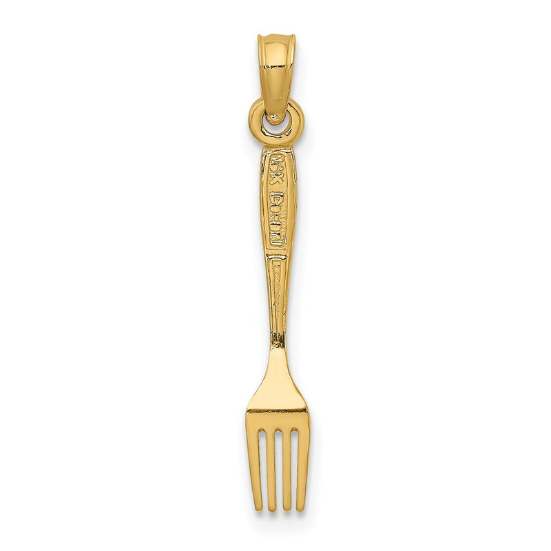 10K 3-D and Polished Table Fork Charm-10K7345