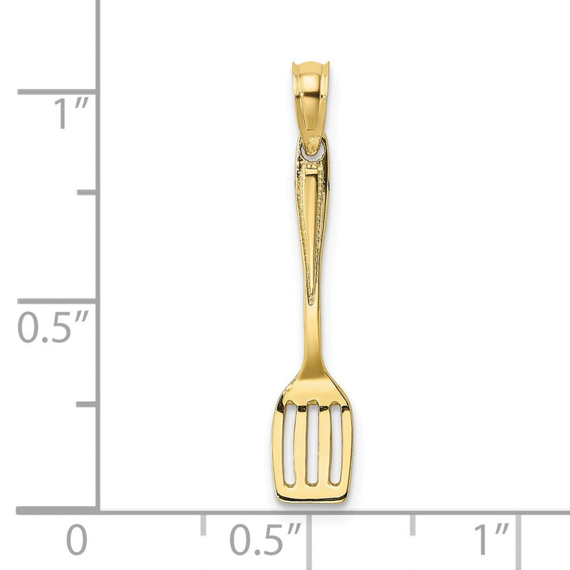 10K 3-D Polished Spatula Charm-10K7346