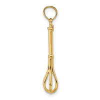 10K 3-D Polished Whisk Charm-10K7354