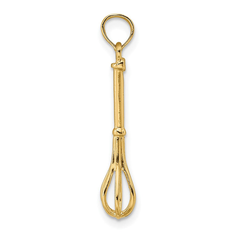 10K 3-D Polished Whisk Charm-10K7354