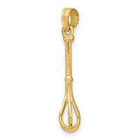 10K 3-D Polished Whisk Charm-10K7354