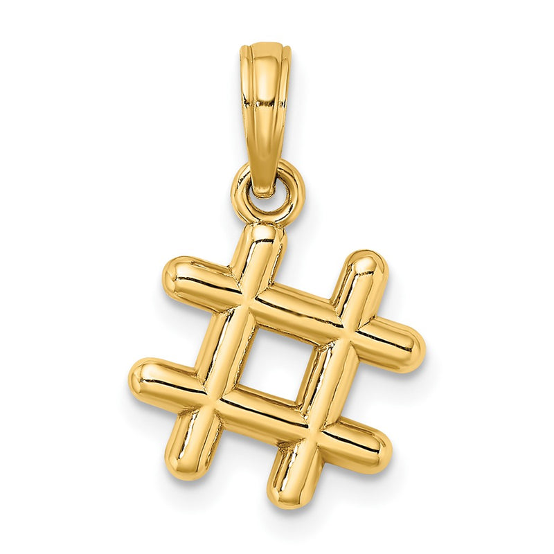 10K 3-D Hashtag Charm-10K7355