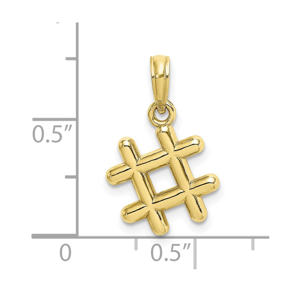 10K 3-D Hashtag Charm-10K7355