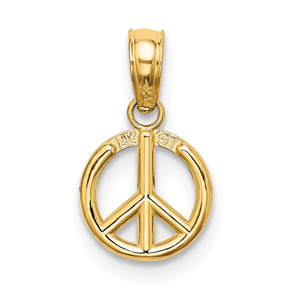 10k 3-D Peace Symbol Charm-10K7357