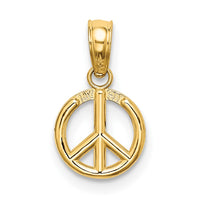 10k 3-D Peace Symbol Charm-10K7357