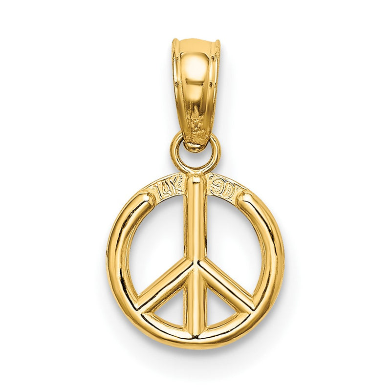 10k 3-D Peace Symbol Charm-10K7357