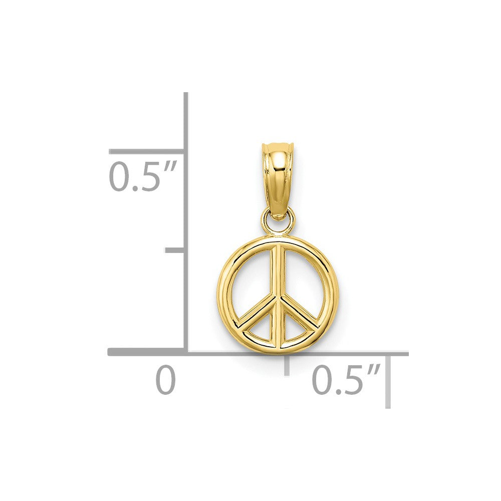 10k 3-D Peace Symbol Charm-10K7357