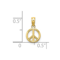 10k 3-D Peace Symbol Charm-10K7357