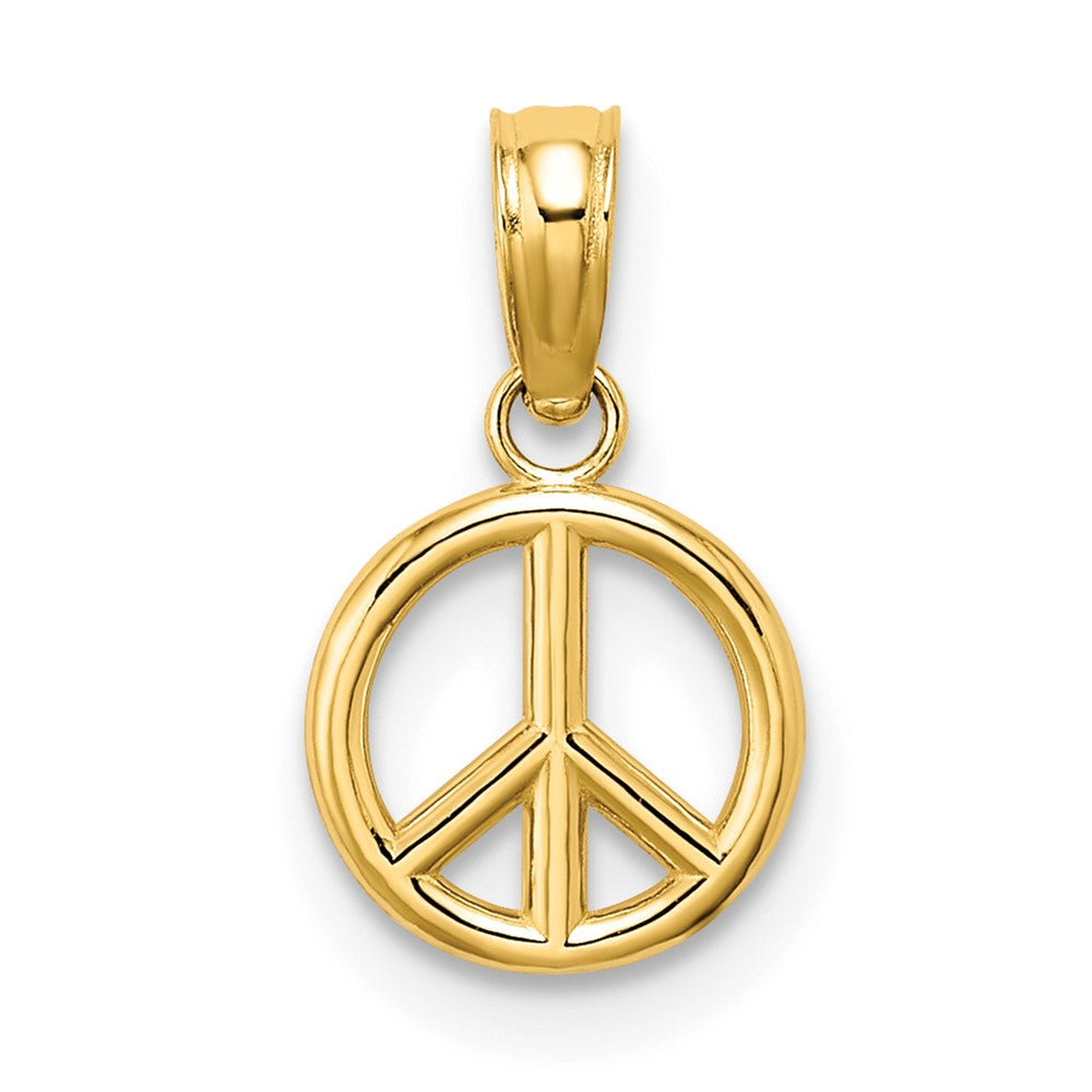 10k 3-D Peace Symbol Charm-10K7357