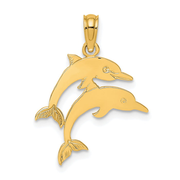 10K Double Dolphins Charm-10K7367