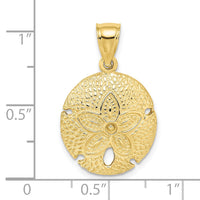 10K 2-D Sand Dollar Charm-10K7393