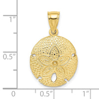 10K 2-D Sand Dollar Charm-10K7393