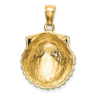 10K 2-D Scallop Shell Charm-10K7394