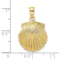 10K 2-D Scallop Shell Charm-10K7394