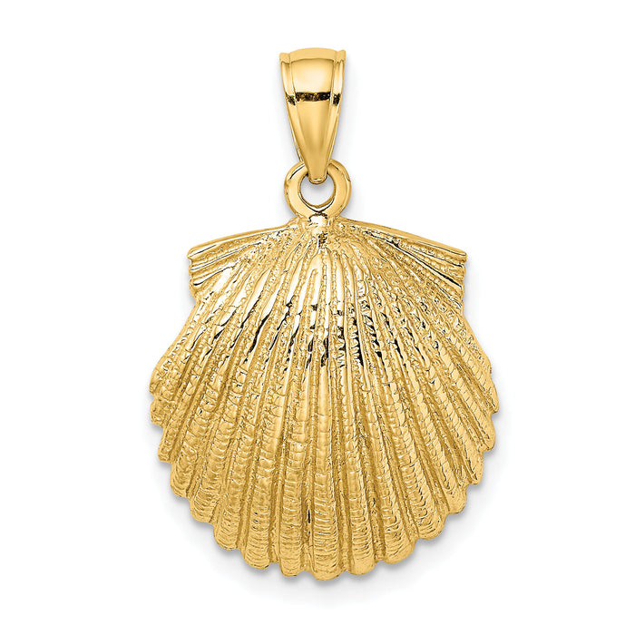 10K 2-D Scallop Shell Charm-10K7394
