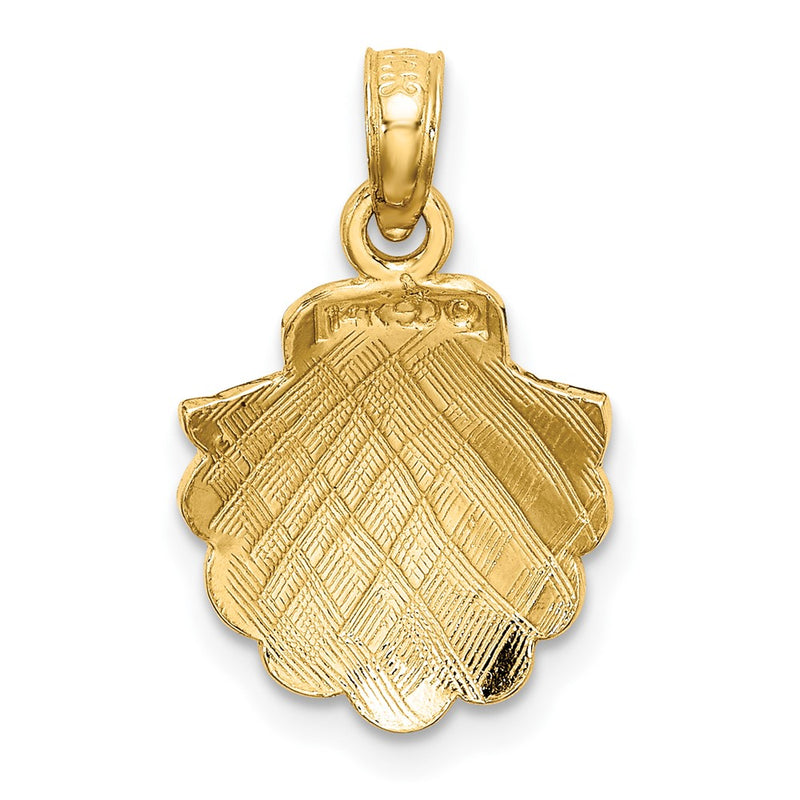 10K 2-D Scallop Shell Charm-10K7395