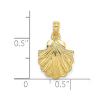 10K 2-D Scallop Shell Charm-10K7395