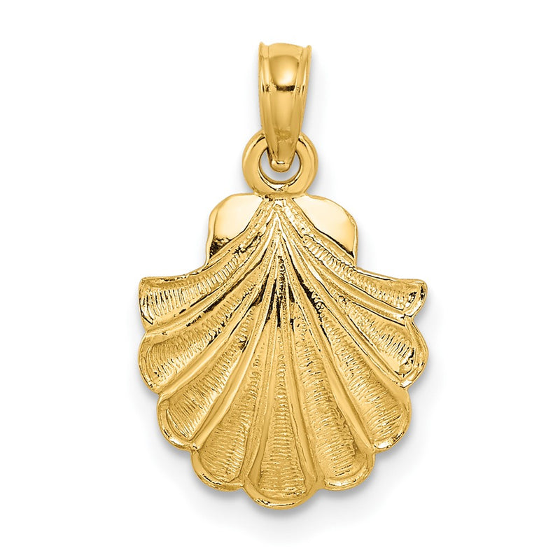 10K 2-D Scallop Shell Charm-10K7395