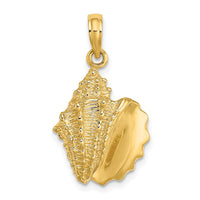 10K 2-D Conch Shell Charm-10K7397