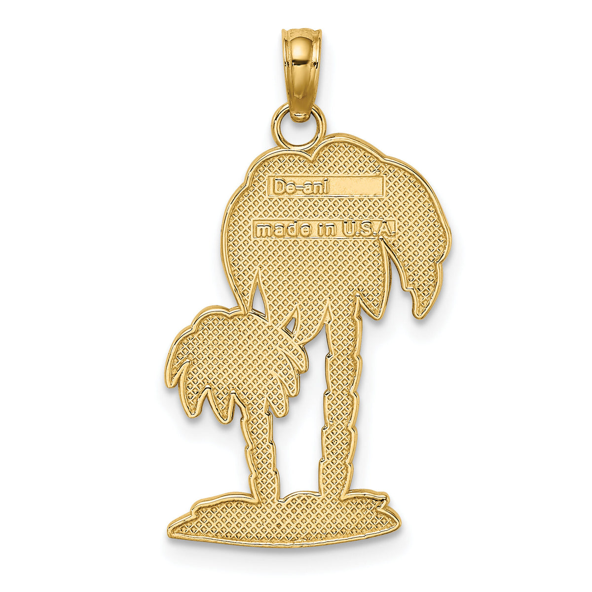 10K 2-D Textured Double Palm Trees Charm-10K7406