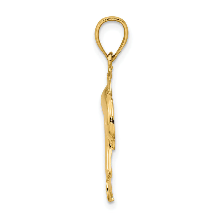 10K Polished Dolphin Jumping Charm-10K7415