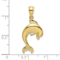 10K Polished Dolphin Jumping Charm-10K7415