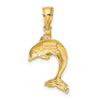 10K 2-D Polished Dolphin Jumping Charm-10K7419
