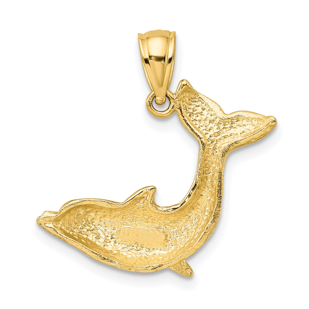 10K Textured Dolphin Jumping Charm-10K7420