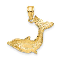 10K Textured Dolphin Jumping Charm-10K7420