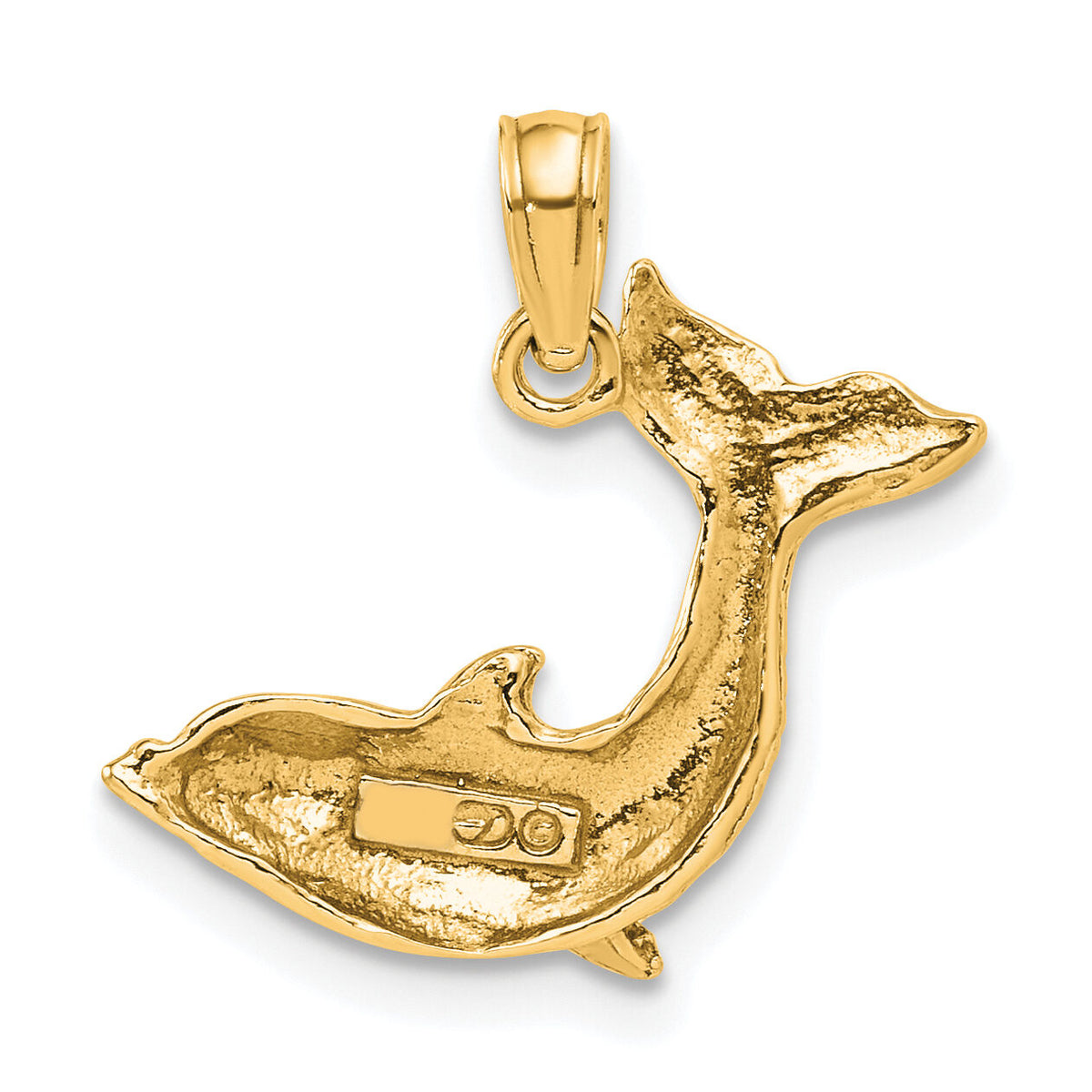 10K Textured Dolphin Jumping Charm-10K7421