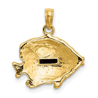 10K 2-D Polished Engraved Fish Charm-10K7423