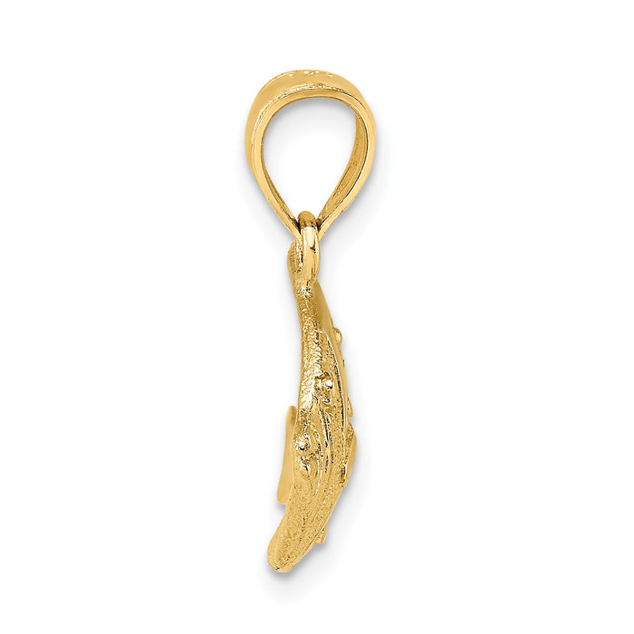 10k Polished Fish Charm-10K7425