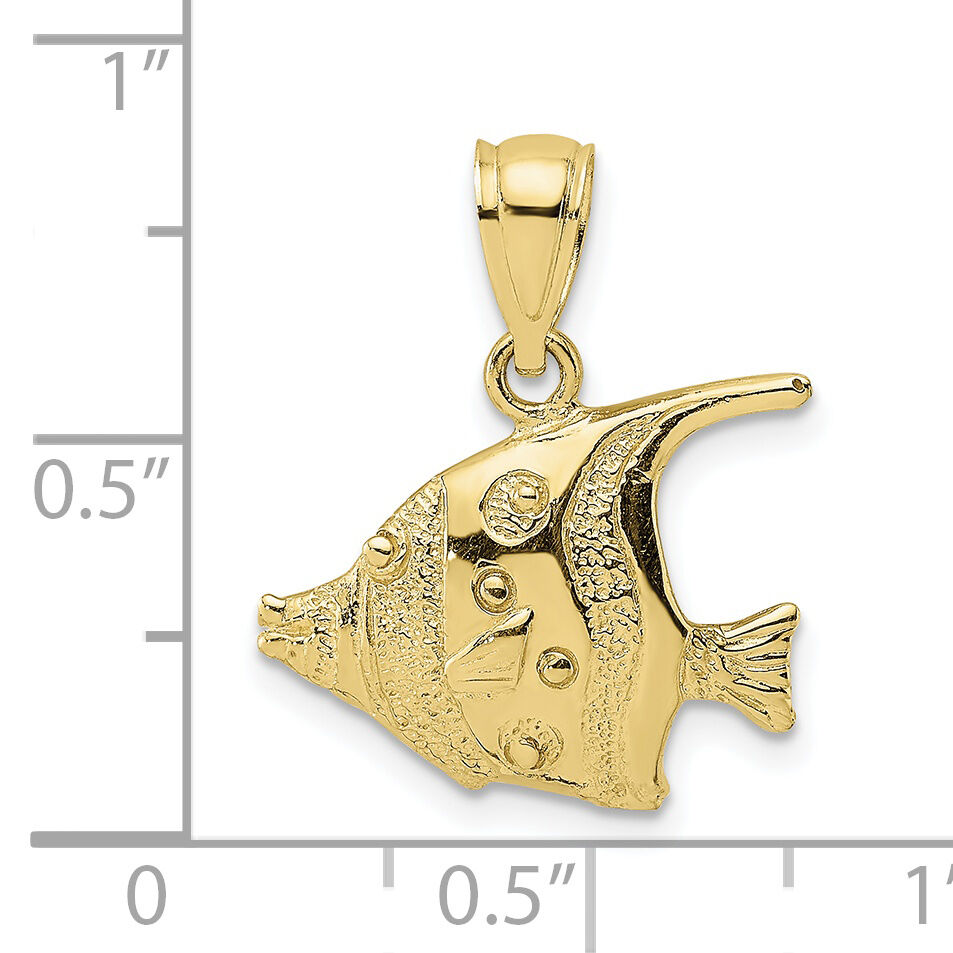 10k Polished Fish Charm-10K7425