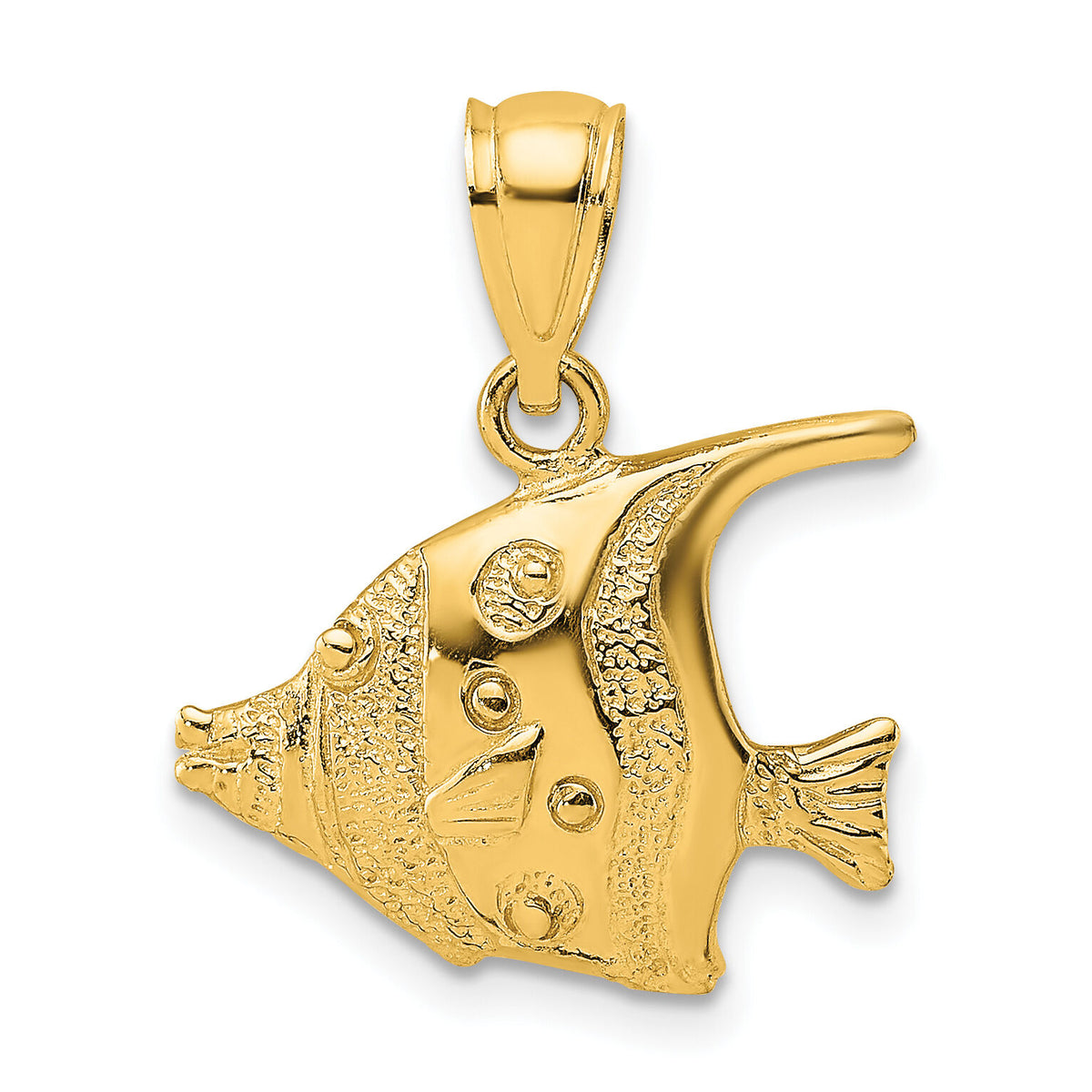 10k Polished Fish Charm-10K7425
