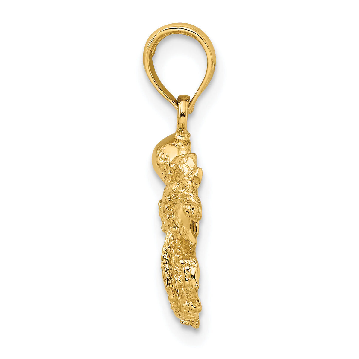 10K 2-D and Textured Octopus Charm-10K7432